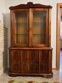 Vetrina credenza legno massello stile classico