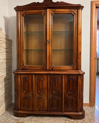 Vetrina credenza legno massello stile classico