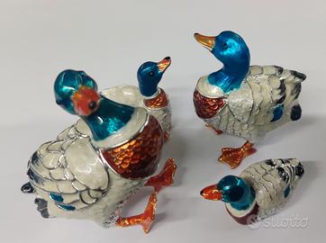 Soprammobili set anatre placcate in Argento 800%