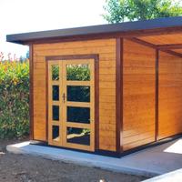 Casette in legno con portico