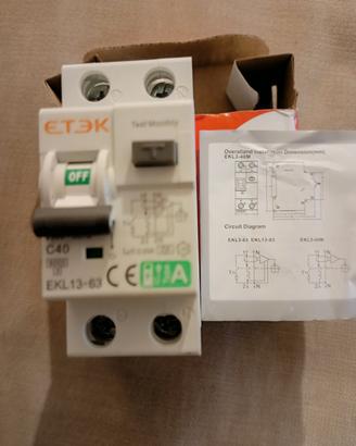 magnetotermico differenziale tipo a c40 nuovo 