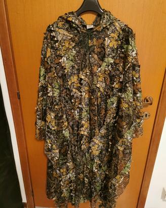 Poncho Mimetico Ghillie 3D Compatto 