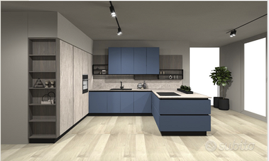 CUCINA CON GOLA A "C" + PENISOLA 250X330X245cm