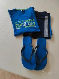 Mare/ costume decathlon/ arena canotta/ infradito