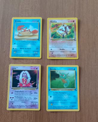lotto 4 carte pokemon vintage italiane wotc (jynx,