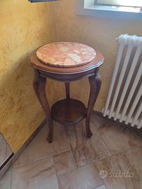 alzatina in legno con vero marmo rosa. 
