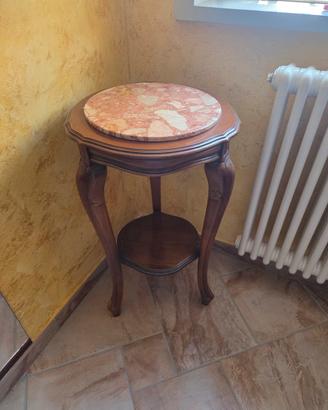 alzatina in legno con vero marmo rosa. 