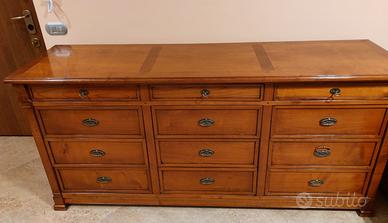 Credenza cassettiera in legno masello arte povera
