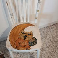 sedia vintage con gufo