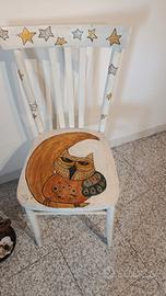 sedia vintage con gufo