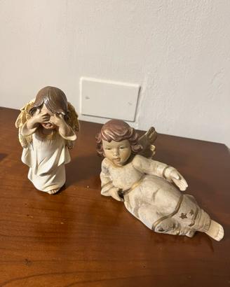 Set 2 angioletti panna natale statuette decorative