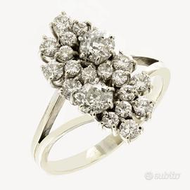 Anello oro e diamanti round 0,96ct e antichi 0,66