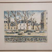 Litografia Orfeo Tamburi "Lungo Senna"