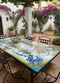 TAVOLO IN PIETRA LAVICA MIS. 200X100 CM. COMPLETO