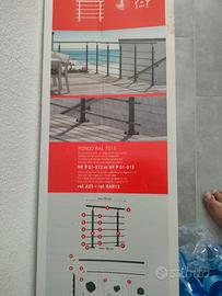 3 Kit balaustra ringhiera, 4,5 m alluminio nuovo