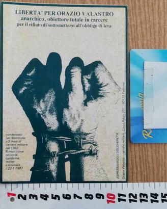 Adesivo antimilitare anarchia " Orazio Valastro "