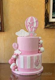 Torta scenografica Mongolfiera e Nuvole