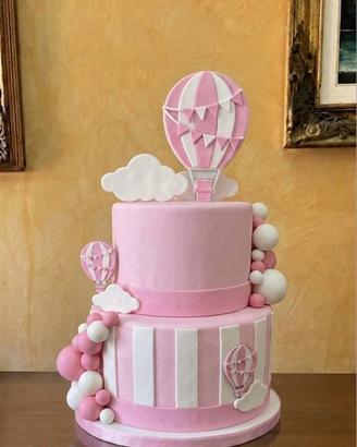 Torta scenografica Mongolfiera e Nuvole