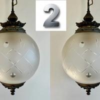 Lampada vetro Murano anni 50 bronzo