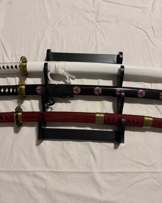 Set 3 Katane Roronoa Zoro (One Piece) + espositore