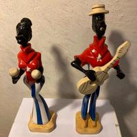 Coppia di musicisti in legno