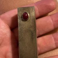 Portarossetto antico in argento completo di specch