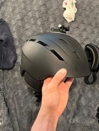 Casco da sciare o snowboard + occhiali + staffa