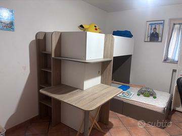 Stanzetta a castello letto contenitore scrivania