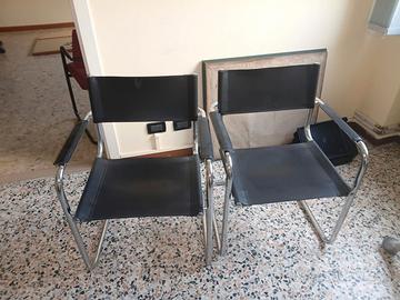Coppia di Sedie in pelle da ufficio