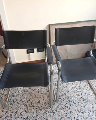 Coppia di Sedie in pelle da ufficio