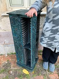 Mobile porta cd etnico grande colonna vintage RARO