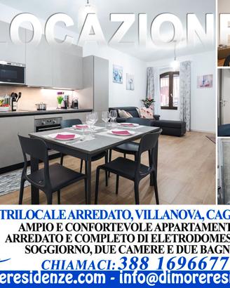 TRILOCALE A VILLANOVA PER TRANSITORI, 6 mesi