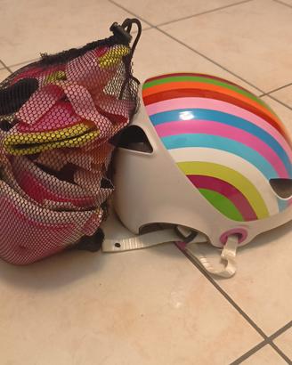 casco btwin e kit protezione arti