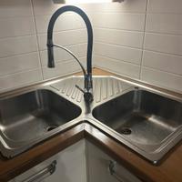 Lavello inox angolare