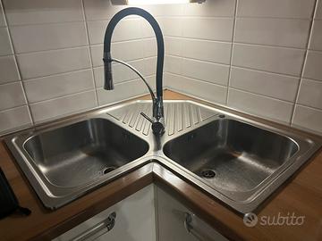 Lavello inox angolare