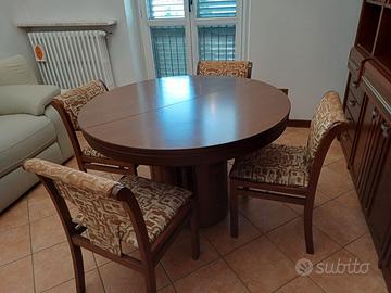 Tavolo rotondo allungabile+4sedie