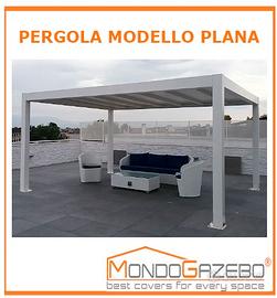 Pergola PLANA telo PVC su misura gazebo tettoia