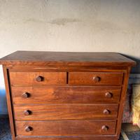Cassettiera in legno massello 5 cassetti - 70/80 -