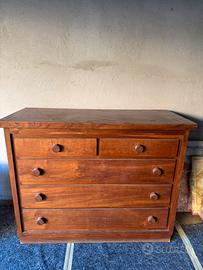 Cassettiera in legno massello 5 cassetti - 70/80 -