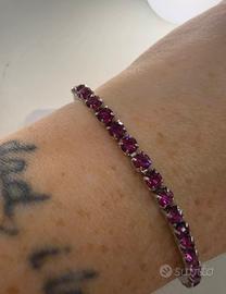Bracciale tennis acciaio e Swarovski