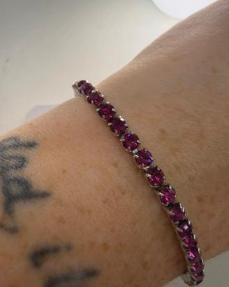 Bracciale tennis acciaio e Swarovski