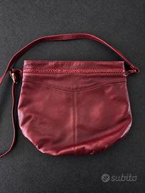 Borsa donna bordeaux vintage effetto pitonato