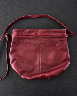 Borsa donna bordeaux vintage effetto pitonato