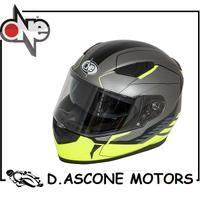 CASCO INTEGRALE DOPPIA VISIERA "GT1" TITANIO/GIALL