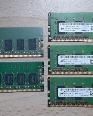5 Banchi RAM DDR4 4GB PC4 per PC Desktop