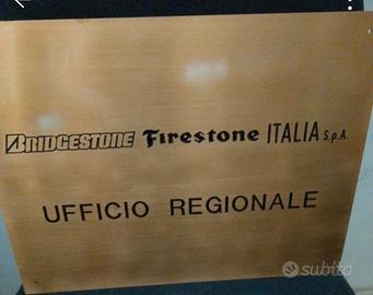 targa aziendale in ottone vintage Firestone/Brid