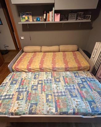 Letto singolo con letto estraibile
