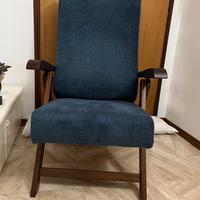 Poltrona reclinabile blu petrolio