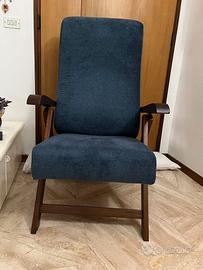 Poltrona reclinabile blu petrolio