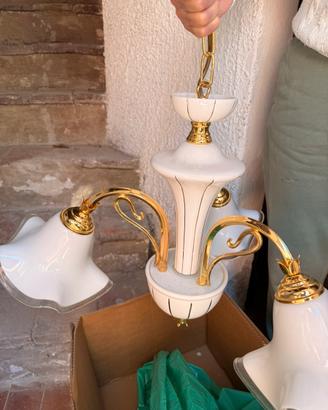 Lampadario placcato oro